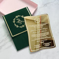 White Foil Stamped Gold Mirror Acrylic Invitations with Velvet Pocket Envelope MegaBDM