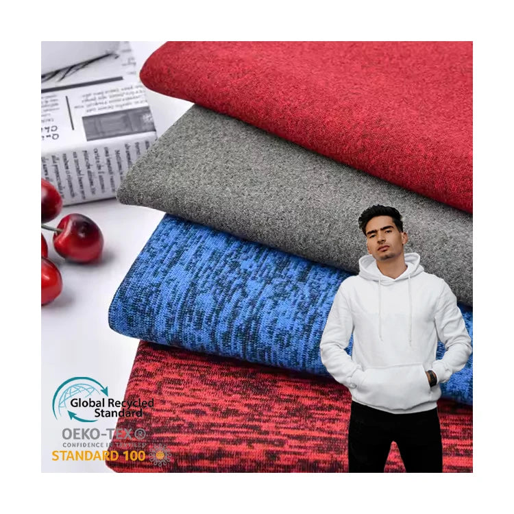 Popular Design 100% Polyester Cationic Single Side Brushed Hacci Sweater Terry Fleece Fabric