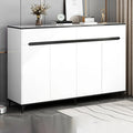 Luxury Hotel Living Room Furniture Black Gold Meta Classic Storage Furniture Cheap Living Room White Shoe Cabinet Jh4n