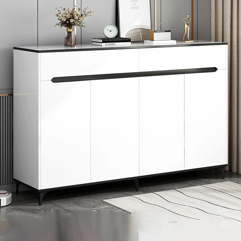 Luxury Hotel Living Room Furniture Black Gold Meta Classic Storage Furniture Cheap Living Room White Shoe Cabinet Jh4n
