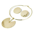 European and American Exaggerated Punk Torques Collar Jewelry Set Circular Pendant Necklace Big Earrings Statement Jewelry