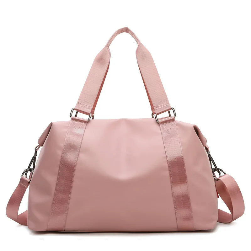 Women's Large Capacity Fashion Gym Yoga Duffel Bag Waterproof Oxford Material with Zipper Closure for Overnight Weekend Totes