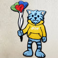 Custom Shape Rug Balloon Blue Tiger Fashion Carpet LLogo Custom Carpet Fabric