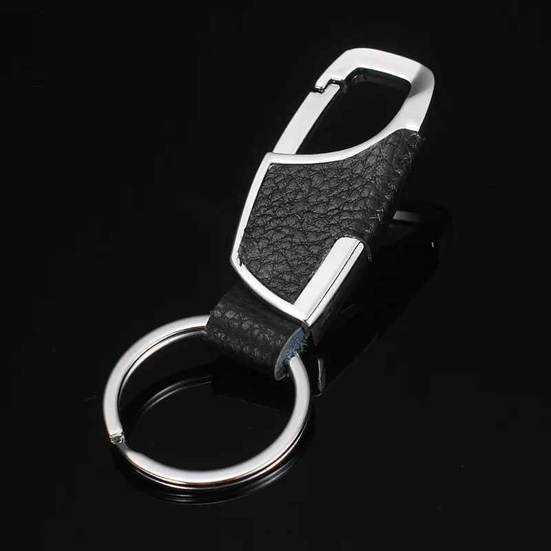 Factory Price Metal Leather Key Chain Ring New Men Creative Keyfob Car Keyring Sample Available Keychain Gift