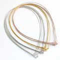 16inch 18inch 20inch Real 925 Sterling Silver Rose Gold 1mm Snake Bone Chain Necklaces for Diy Charm Necklace Jewelry Making