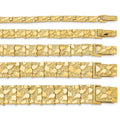 8mm15mm25mm Nugget Retro Gold Block Bracelet in 7\" 8\" 9\" Lengths 14k Gold Plated Alloy Fashion Bangle for Men and Women