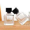 New Design   100ml Empty Cube Perfume Glass Bottle Easy Crimp clear  Parfum Glass Bottles with Plastic Cube Cap