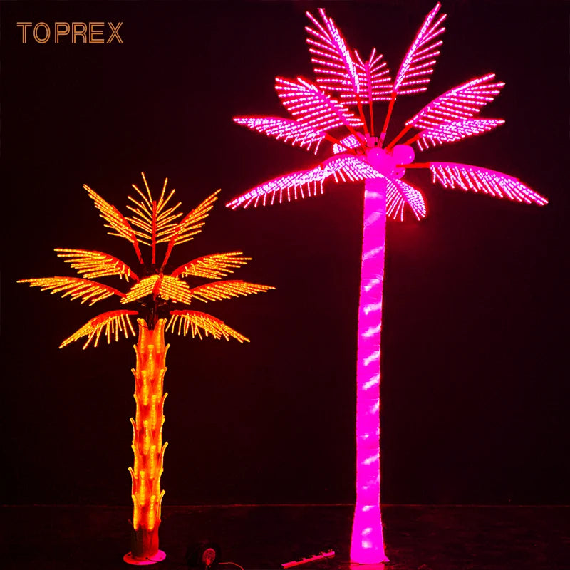 Giant LED Green Coconut Palm Tree Christmas New Year Waterproof Beach Decoration with LED Lights