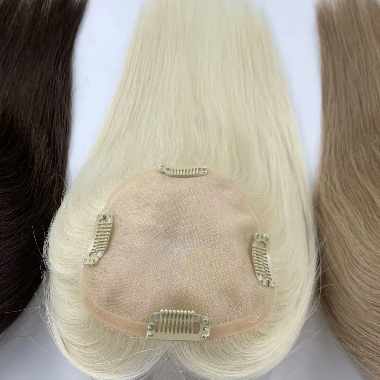 Luxury Blonde #60 5*6 Inch MONO Remy Virgin Human Hair Topper Fast Delivery Brazilian Hair Wigs Transparent Lace Front Silk Wave