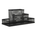 Metal Mesh Desk Organizer Set Office Supplies Accessories Storage Caddy Pen Pencil Holder All in One Desktop 4 Compartments