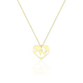 Custom Pendants for Necklace World Map Hollow Heart Charm Necklace 18k Gold Stainless Steel Gold Plated Necklace Jewelry
