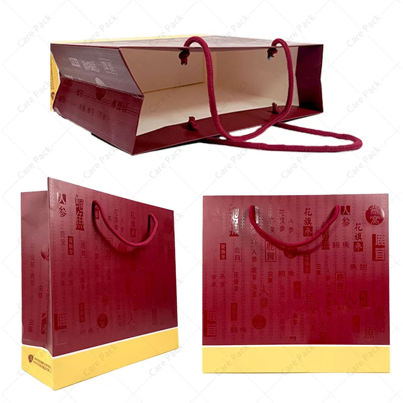 Cardboard Paper Die Cut Biodegradable Packaging Bags Clothing Shoes Storage Laminated Boutique Paper Bags for Hair/Clothes