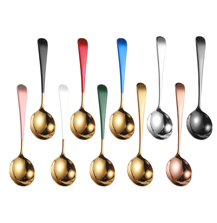 Online Home Kitchen Restaurant Shop New Style Stainless Steel Dinner Spoons Extra-Fine Dessert Spoons