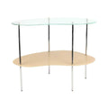 Modern Double-Layer Glass Coffee Table Antique Small Sofa Side Table for Apartment Dining Light Console Tables for Living Room