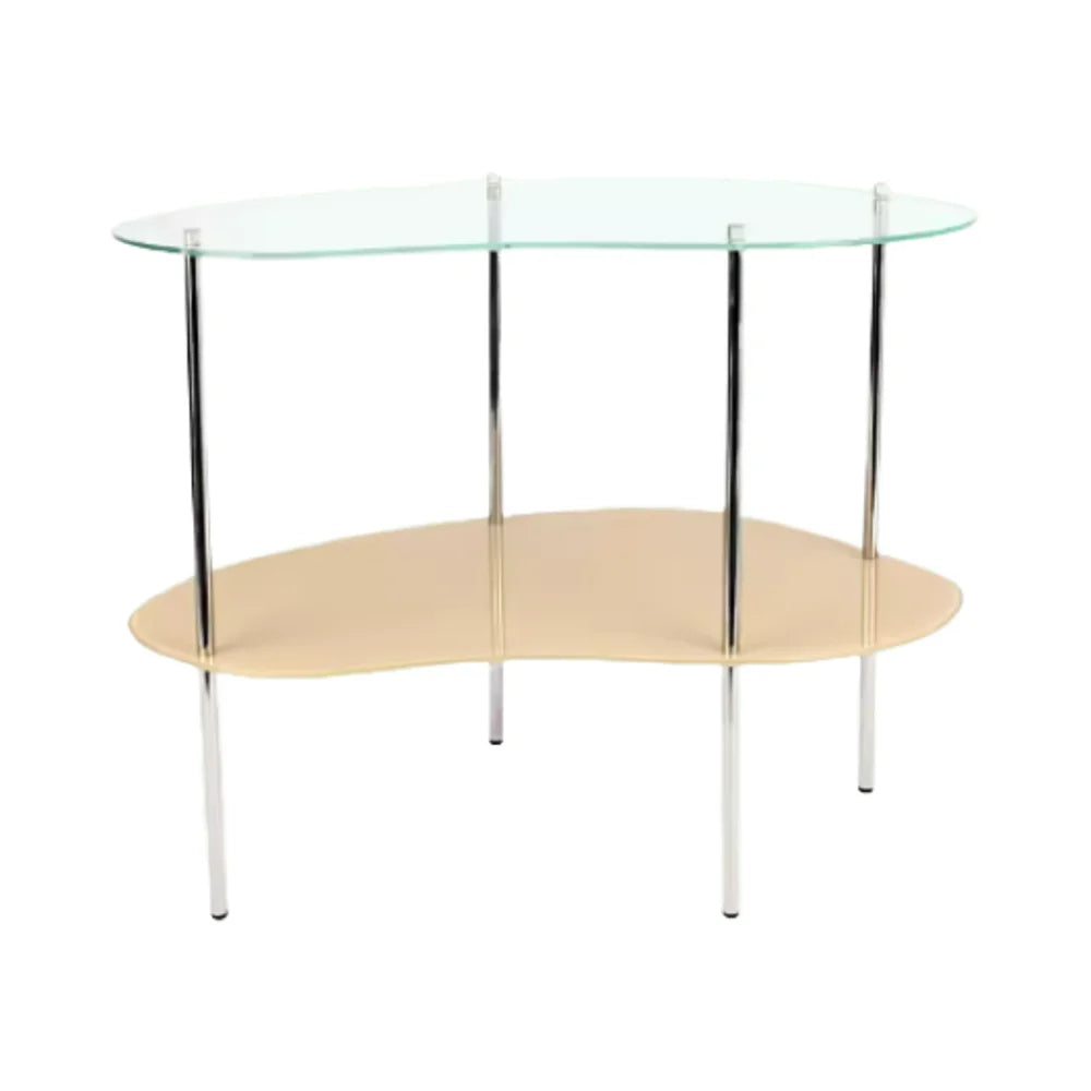 Modern Double-Layer Glass Coffee Table Antique Small Sofa Side Table for Apartment Dining Light Console Tables for Living Room