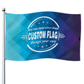 Qiyang High Quality Single Double Sided 100D Polyester Promotional Blue Custom Flags Banners
