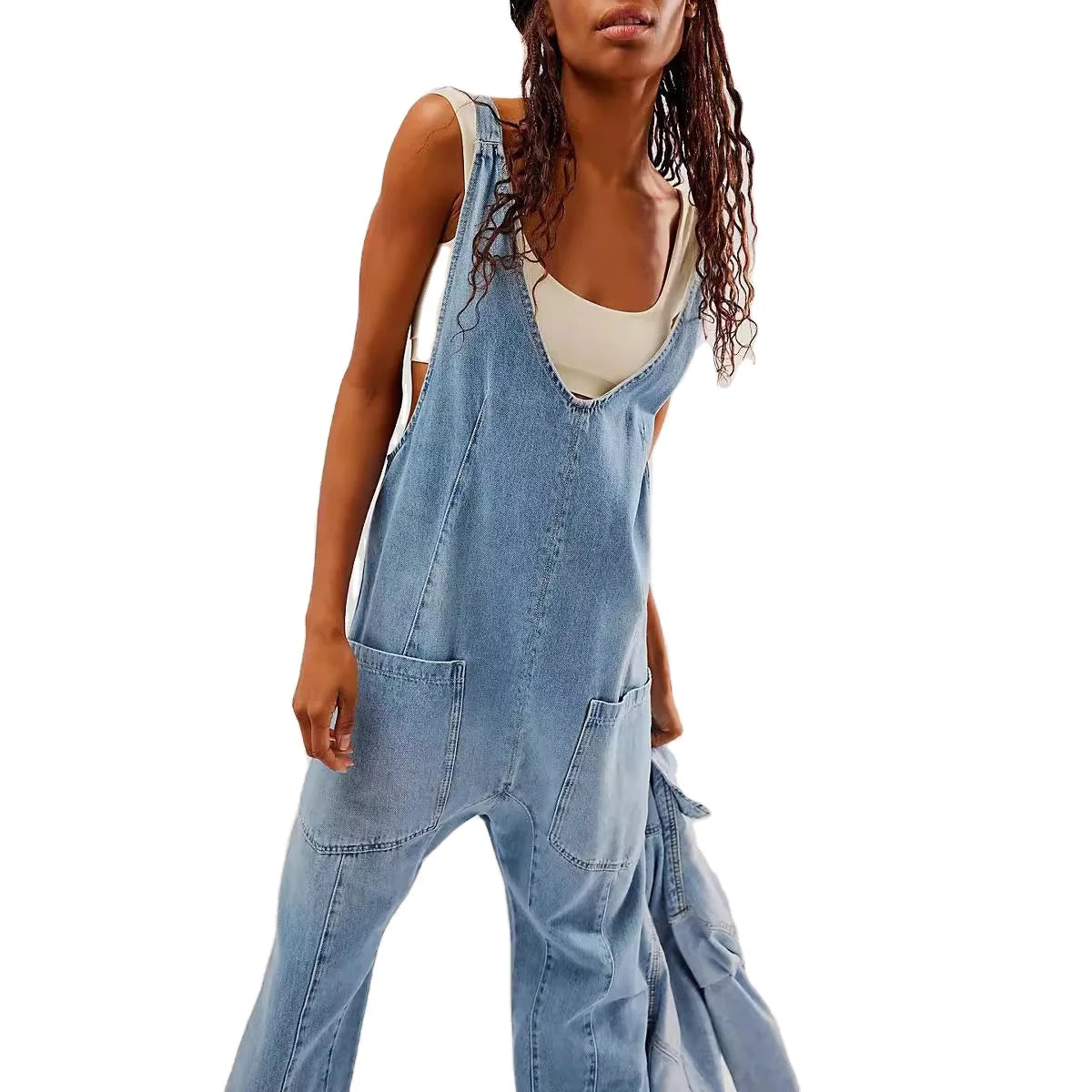 Wholesale Women Denim Jeans Pants Maternity Pants Overalls Girls Suspender Jeans Strap Denim Jumpsuit Women 2024