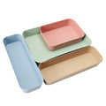 Cheap Colorful Environmental Friendly Wheat Straw Plastic Kitchen Drawer Cutlery Organizer Tray
