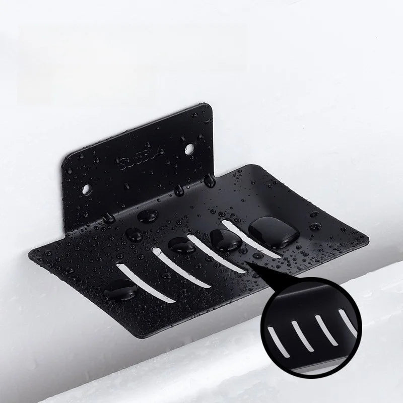 Factory Mirror Finishing Silver Matte Black Wall Mounted Stainless Steel 304 Black Soap Dish Soap Holder
