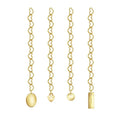 Gold Filled 3/5cm Heart Cable Extender Chain With 1/20 14K Stamped Geometric Tail Tags 2.8mm Link Chain Extensions for Necklace