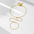 Hot Sale S925 Sterling Silver Elegant Three Natural Pearl Finger Chain Gold Plated Finger Bracelet for Women Girls Fine Jewelry