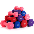Colorful Hex Rubber Dumbbell Set for Women Custom Logo Fitness Equipment Iron Body Training Gym Equipment