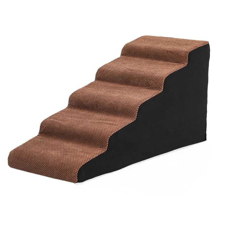 Customized Logo Dog Non-Slip Stairs Comfortable Curved Multi-Step Design Removeable Washable Foam for High Beds Solid Pattern