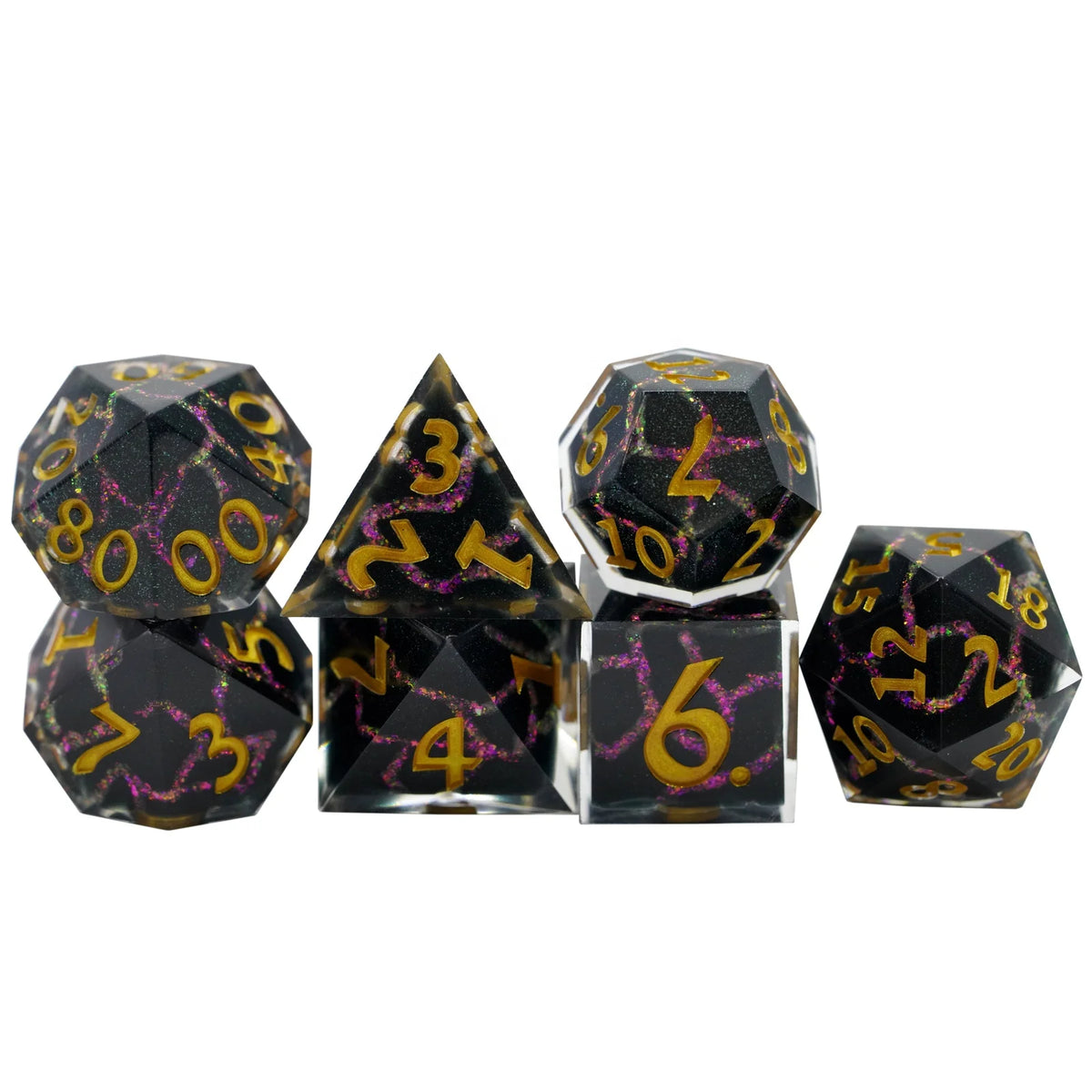 16mm Custom Dice Set Dnd Rpg Polyhedral sharp Edge Crack Dice Set