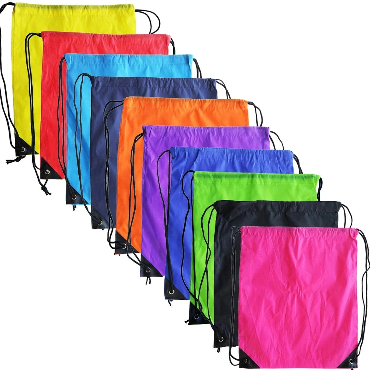 Drawstring Backpack Bags Sack Pack Cinch Tote Sport Storage Polyester Bag for Gym Traveling