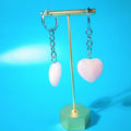 Huiying Heart shape keychains necklace healing crystals stones natural rose quartz crystal keychains
