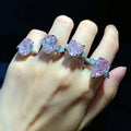 Heart Collection 8A/5A Cz Bling Diamond 925 Sterling Silver Engagement Ring Custom Pink Heart Ring Wedding Rings Jewelry Women