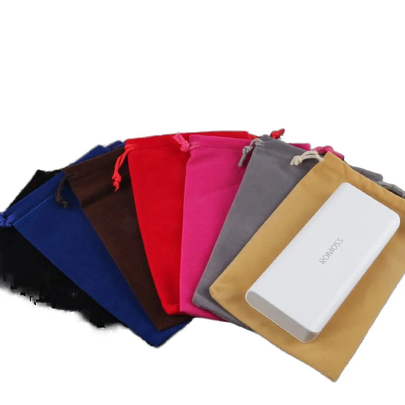 Custom Logo Jewelry Drawstring Pouch Bag Wholesale Suede Velvet Flannel Gift Pouch With Custom Logo Supplied by ODM Supplier