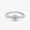 Ailmay New Style Exquisite 925 Sterling Silver Clear Zircon Round Finger Ring for Women Classic Wedding Statement Jewelry