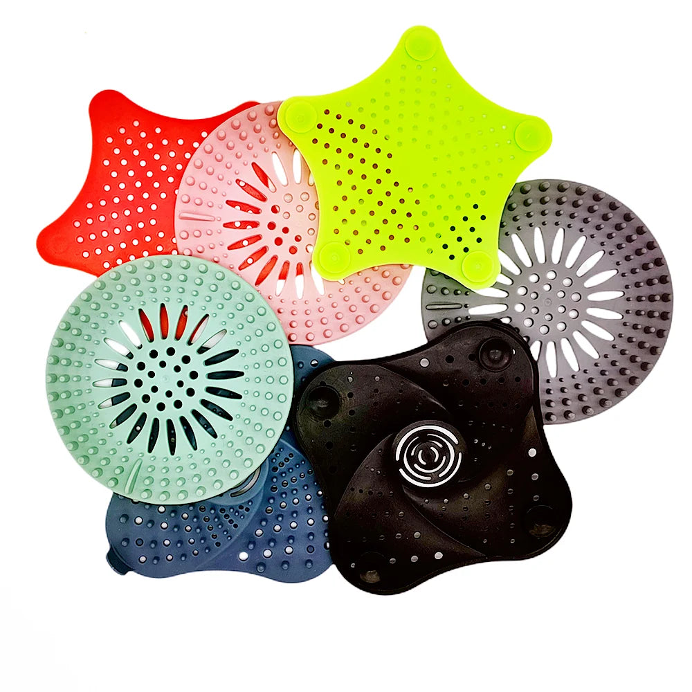 Shower Drain Cover Hair Catcher Filter Silicone Shower Tube Drain Hair Catcher Stopper Modern Polished Sink Strainer TPR Hangyun