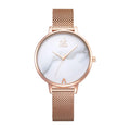 SK Women's Quartz Watch Vintage Alloy Case Mesh Stainless Steel Strap Pointer Dial SEIKO Movement Water Resistant
