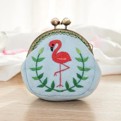 Purse Wallet Handbag Cross Stitch Kit for Beginner Needlework Sewing Craft Friend Gifts Bags Blue Embroidery DIY Bags