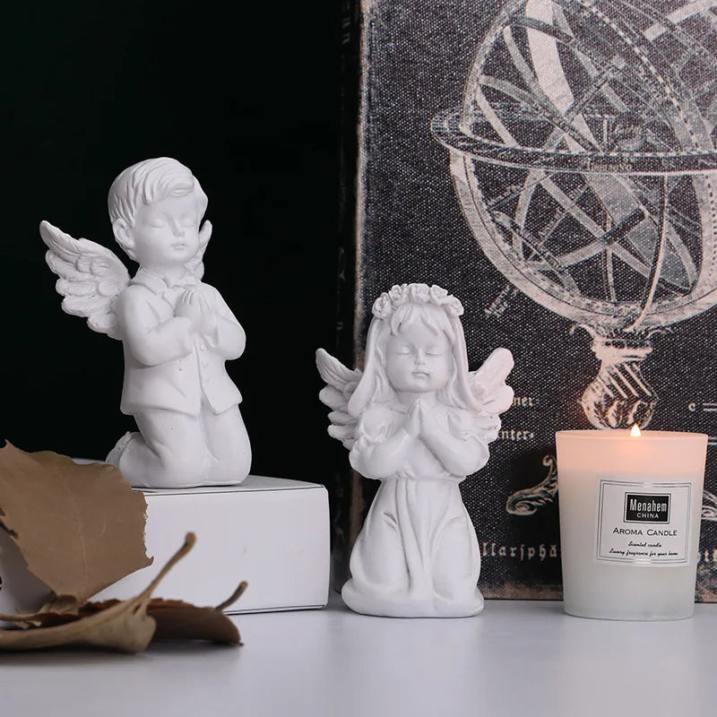 Creative Mini Cupid 3D Resin Crafts Desktop Decoration Window Props Decoration Nordic Prayer Angels Statue Sculpture