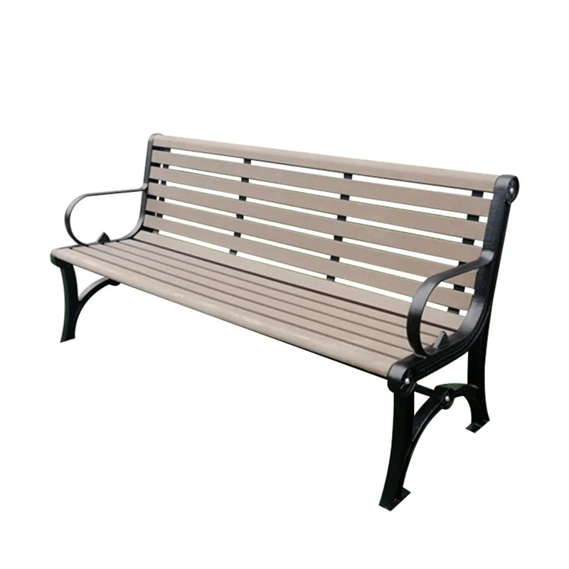 Outdoor Park Cast Iron and Plastic Wood Bench Seat Outside Street Reclaimed Wood Bench Seating Public Garden Patio Chair Bench