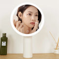 Factory Custom Portable Lighted Cosmetic Mirror Shape Rechargeable Battery Daily Vanity Type-C Port USB Foldable Makeup Mirror
