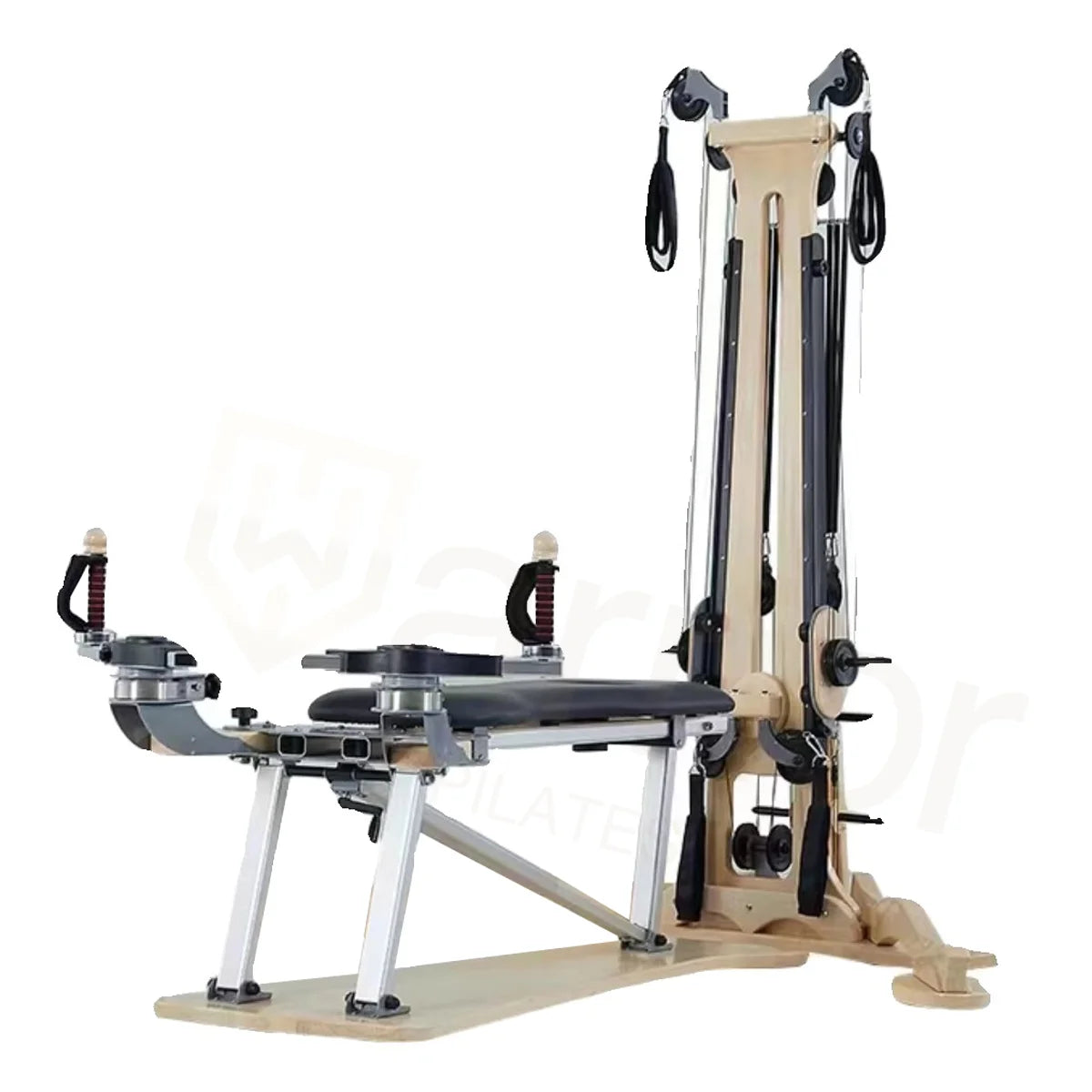 Solid Wood Maple for Studio and Home Use Pilates Gyro Pulley Tower with Weights