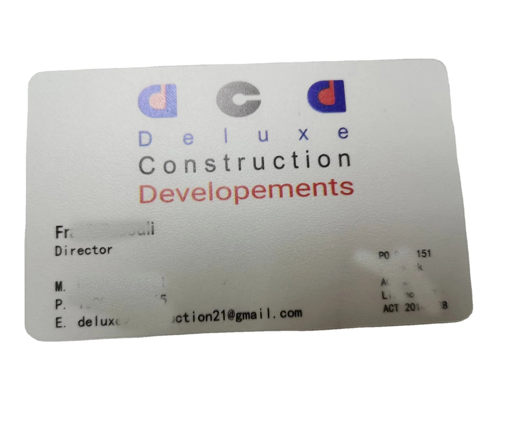 0.33mm Frosted Cheap Transparent Plastic Material Business Card
