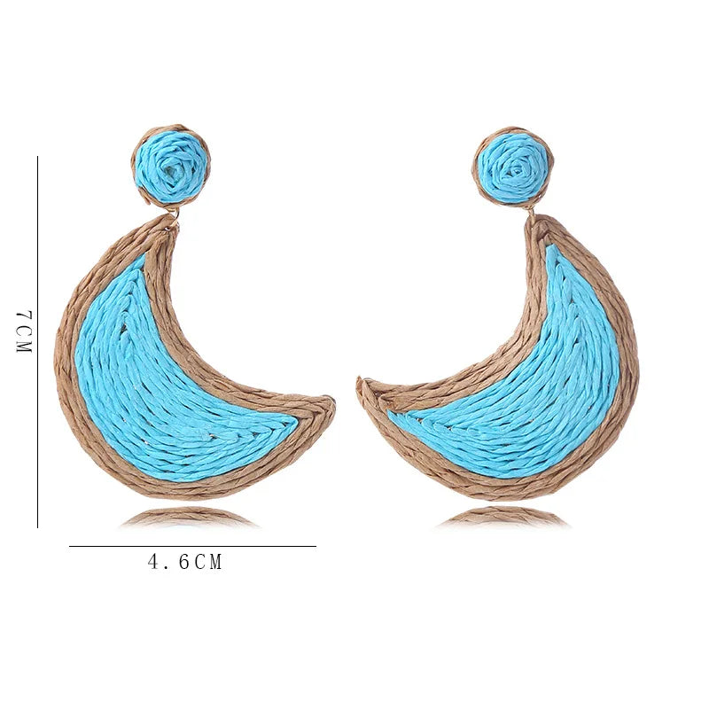 Wholesale Handmade Bohemian Boho Moon Pendant Earring Jewelry Women Beach Earrings Accessory China Manufacturer Supplier