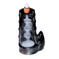 Personalized Black Ceramic Cone Incense Burner Waterfall Backflow Mini Holder with Stick for Home Decor