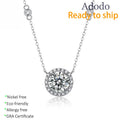 Wholesale Fine Jewelry 1Ct D Round Mossanite Jewelry Pendant Starlight S925 Sterling Silver Necklace for Women Gift