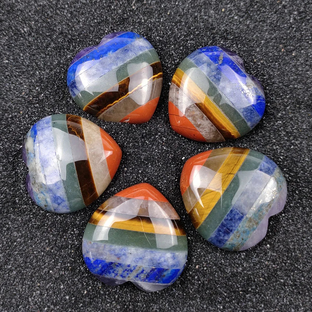 Healing Crystals Love Heart Stone for Reiki Home Decor 7 Chakra Tumbled Worry Stone Wholesale Natural Home Decoration Crafts