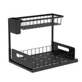 Modern L-Shaped Sliding Pull Out Drawer Cabinet Adjustable Metal Under-Sink Organizer and Storage for Kitchen Wall Mounted