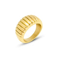Hot Selling Luxury Woman Stainless Steel Gold Plated Classical Simple Vintage Ring Design MegaBDM