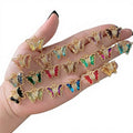 Trendy 18K Gold Plated Brass Crystal Glass Butterfly Pendant with Box Chain for Wedding & Party