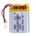 302530 3.7V 300mAh 032530 Li Polymer Battery With 2.0mm-2p Connector