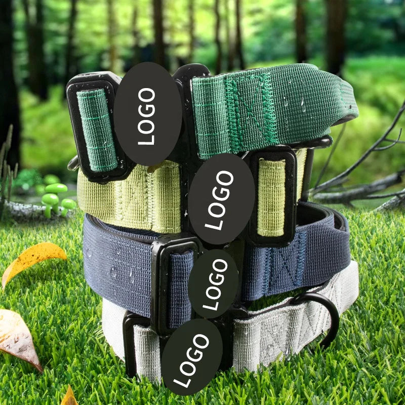 Wholesale Factory Premium Strong Heavy Duty Nylon Padded Buckle Tactical Dog Leash and Collar Set With Custom Logo